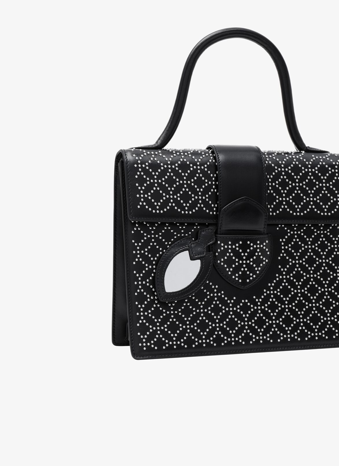 CLOSED BAG PM CUIR LUX CLOU ARABESQUE BLACK ALAÏA BLACK  CLOSED BAG PM CUIR LUX CLOU ARABESQUE BLACK